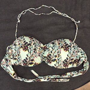 Floral Strapless Bikini Top